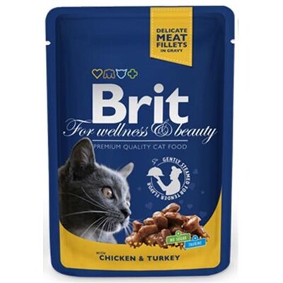 BRIT Premium cat Kapsička Adult Chicken &amp; Turkey 100 g
