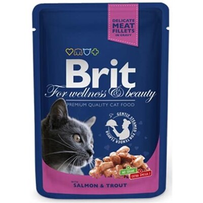 BRIT Premium cat Kapsička Adult Salmon &amp; Trout 100 g