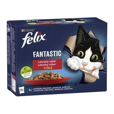 Nestlé FELIX Fantastic cat Multipack hovädzie, hydina, zelená fazulka &amp; jahňa,...