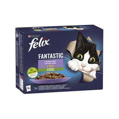 Nestlé FELIX Fantastic cat Multipack výber so zeleninou želé kapsička 12x85 g...