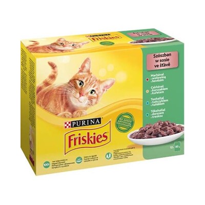 Nestlé Friskies cat Multipack hovädzie&amp;kura&amp;tuniak&amp;treska kapsička 12x85 g