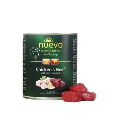 NUEVO dog Junior Chicken &amp; Beef bal. 6 x 800 g konzerva