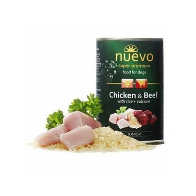 NUEVO dog Junior Chicken &amp; Beef bal. 6 x 400 g konzerva