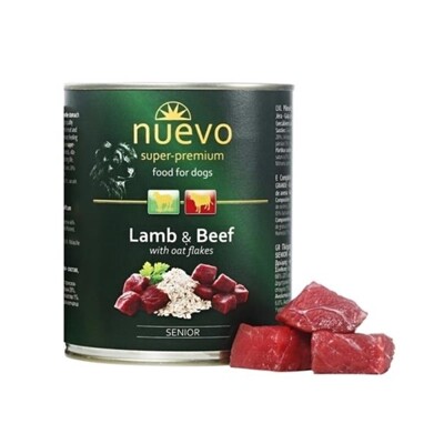 NUEVO dog Senior Lamb &amp; Oat Flakes bal. 6 x 400 g konzerva