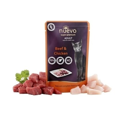 NUEVO cat Adult Beef &amp; Chicken bal. 16 x 85 g kapsičky