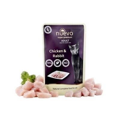 NUEVO cat Adult Chicken &amp; Rabbit bal. 16 x 85 g kapsičky