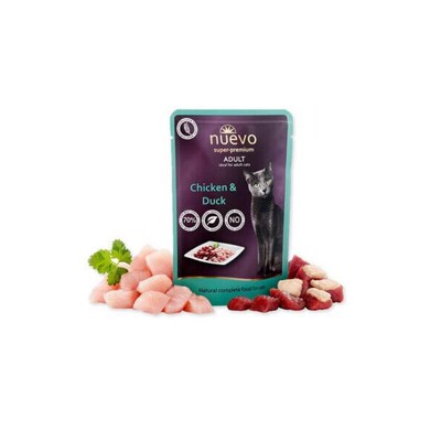 NUEVO cat Adult Chicken &amp; Duck bal. 16 x 85 g kapsičky