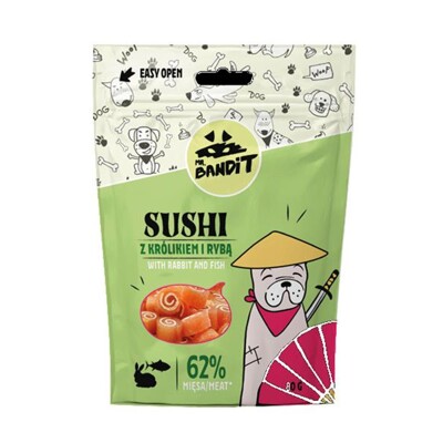 Pamlsok Mr. Bandit sushi rabbit &amp; fish 80g