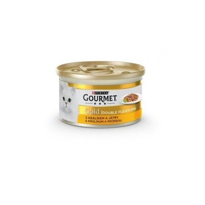 Nestlé GOURMET GOLD cat králik&amp;pečeň konz.12x85 g