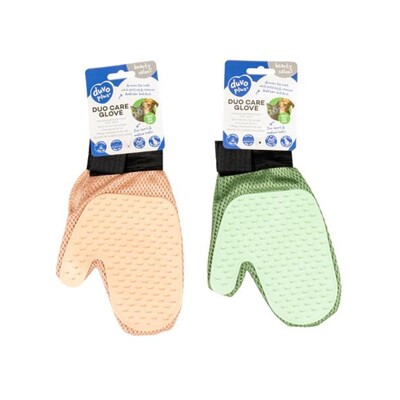Hrebeň rukavica DUVO+ na starostlivosť o srsť 2 v 1 oranžová/zelená 21x5,5x1,5...