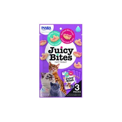 Pamlsok Inaba Juicy Bites cat Krevety &amp; Plody mora 3 x 11,30 g