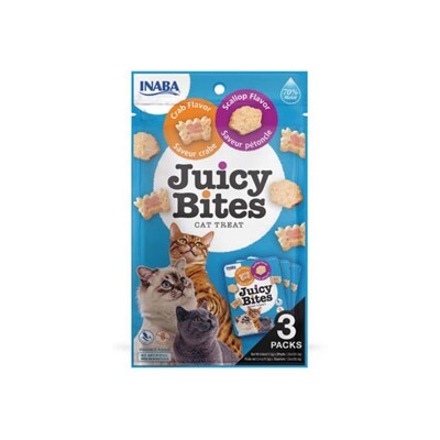 Pamlsok Inaba Juicy Bites cat Hrebenatka &amp; Krab 3 x 11,30 g