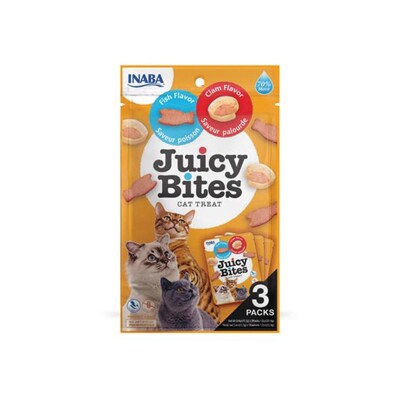 Pamlsok Inaba Juicy Bites cat Ryba &amp; Mušľa 3 x 11,30 g