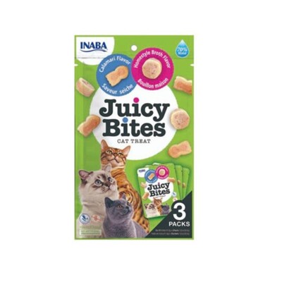Pamlsok Inaba Juicy Bites cat Vývar &amp; Kalamáre 3 x 11,30 g