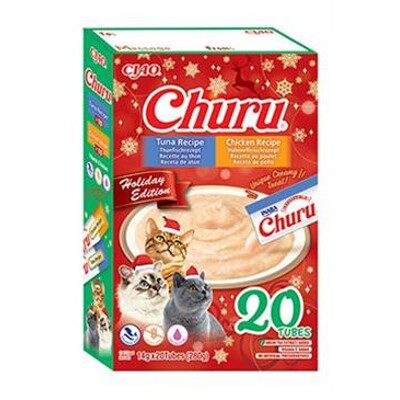 Pamlsok Inaba Churu Cat Vianočný Gift Box Tuniak &amp; Kura 20 túb 280g
