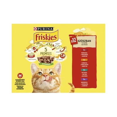 Nestlé Friskies cat Multipack kura&amp;hovädzie&amp;jahňacie&amp;kačica kapsička 12x85 g...