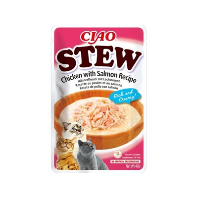 Inaba CIAO Stew Cat Kapsička Kura s lososom 1 ks 40 g