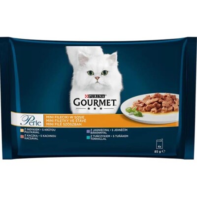 Nestlé GOURMET PERLE cat Multipack mini filetky morka,tuniak,kačka,jah.v šťave...