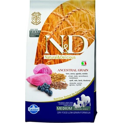 Farmina N&amp;D dog AG adult medium &amp; maxi, lamb, spelt, oats &amp; blueberry 2,5 kg