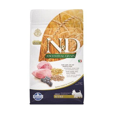 Farmina N&amp;D dog AG adult mini, lamb, spelt, oats &amp; blueberry 0,8 kg