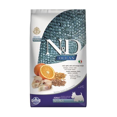 Farmina N&amp;D dog OCEAN (AG) adult mini, codfish, spelt, oats &amp; orange 2,5 kg