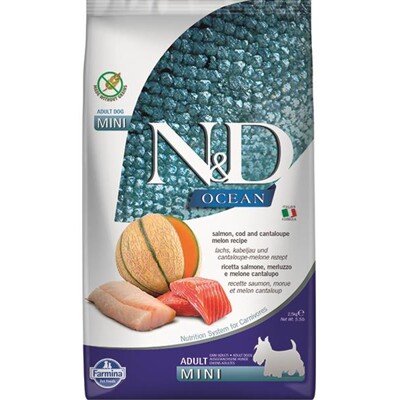 Farmina N&amp;D dog OCEAN (GF) adult mini, salmon, cod &amp; cantaloupe melon 2,5 kg