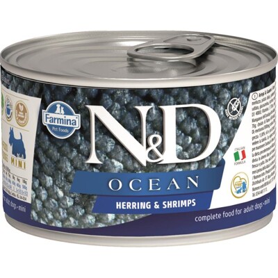 Farmina N&amp;D dog OCEAN herring &amp; shrimps konzerva 140 g