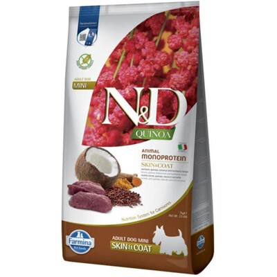 Farmina N&amp;D dog QUINOA (GF) adult mini, skin &amp; coat, venison &amp; coconut 7 kg