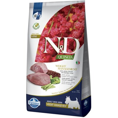 Farmina N&amp;D dog QUINOA (GF) adult mini, weight managment, lamb 7 kg