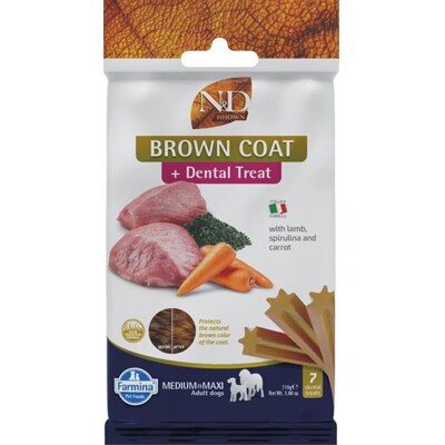 Pamlsok Farmina ND Brown Dog Lamb Potato Carrot Spirul Adult medium &amp; maxi 100g