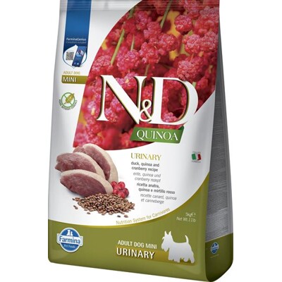 Farmina N&amp;D dog QUINOA (GF) adult mini urinary , duck &amp; cranberry 5 kg