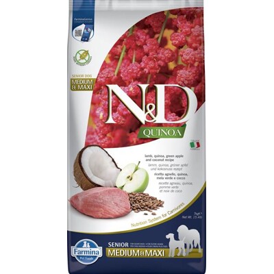 Farmina N&amp;D dog QUINOA (GF) senior med/max lamb, green apple and coconut 7 kg