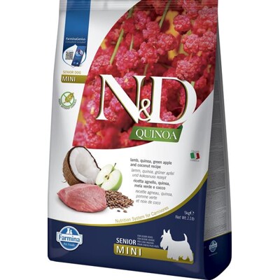 Farmina N&amp;D dog QUINOA (GF) senior mini lamb, green apple and coconut 5 kg