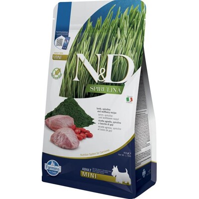 Farmina N&amp;D dog SPIRULINA (GF) adult mini lamb and goji  0,8 kg