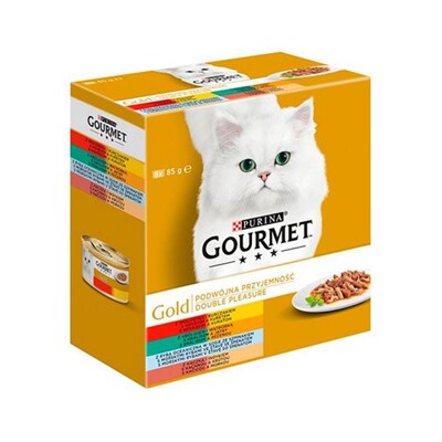 Nestlé GOURMET GOLD Multipack hovädzie s kuraťom, králik s pečeňou, morské ryb...