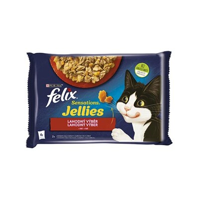 Nestlé FELIX Sensations cat Multipack hovädzie &amp; kura v želé kapsička 4x85 g...