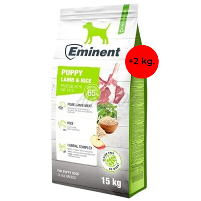 Eminent Dog Puppy Lamb &amp; Rice - Large Kibble 15 + 2  kg (17 kg)