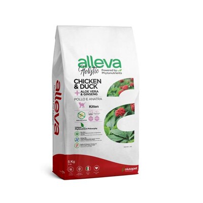 Alleva HOLISTIC cat kitten chicken &amp; duck &amp; aloe vera &amp; gingseng 5 kg