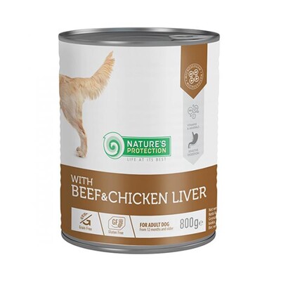 Natures P KONZERVA dog adult Beaf &amp; Chicken liver 800 g