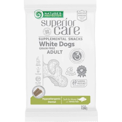 Pamlsok Natures P Superior Care white dog Hypoallergenic Dental Care Grain fre...
