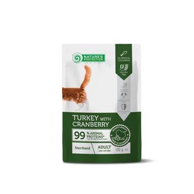 Natures P KAPSIČKY cat adult sterilised turkey &amp; cranberry 22 x 100 g