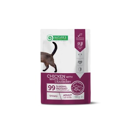 Natures P KAPSIČKY cat adult urinary chicken &amp; white fish &amp; cranberry 22 x 100...