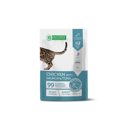 Natures P KAPSIČKY cat adult weight control chicken &amp; salmon &amp; tuna 22 x 100 g