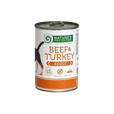 Natures P KONZERVA dog adult Beef &amp; Turkey 400 g