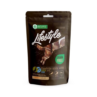 Pamlsok Natures P Lifestyle dog Rawhide duck &amp; cod stick 75 g