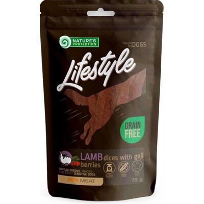 Pamlsok Natures P Lifestyle dog soft lamb dices with goji berries 75 g