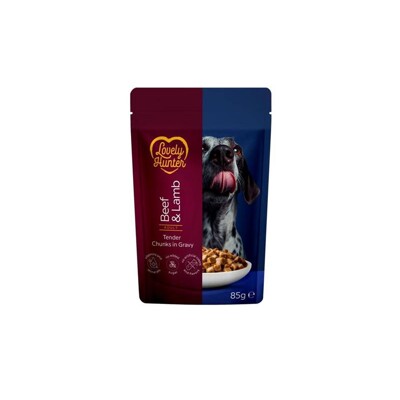LOVELY HUNTER dog adult KAPSIČKA beef&amp;lamb 85 g