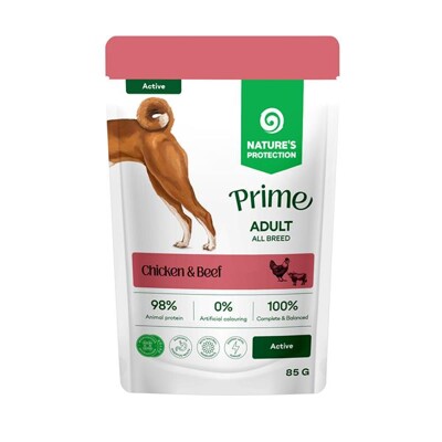 Natures P Prime KAPSIČKA dog adult active chicken&amp;beef 85 g