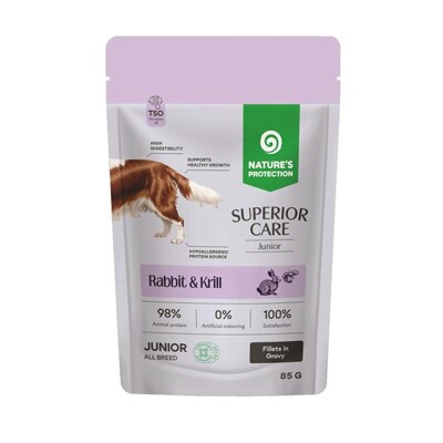 Natures P Superior care KAPSIČKA dog junior GF  rabbit&amp;krill 85 g