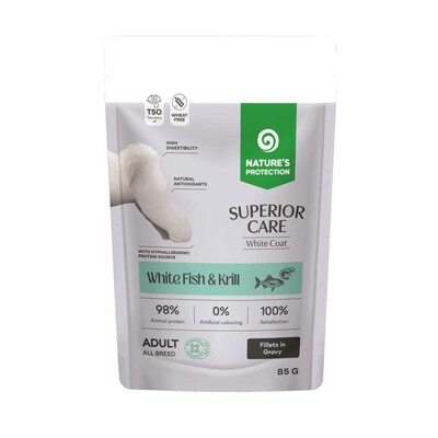 Natures P Superior care KAPSIČKA white dog adult GF white fish&amp;krill 85 g